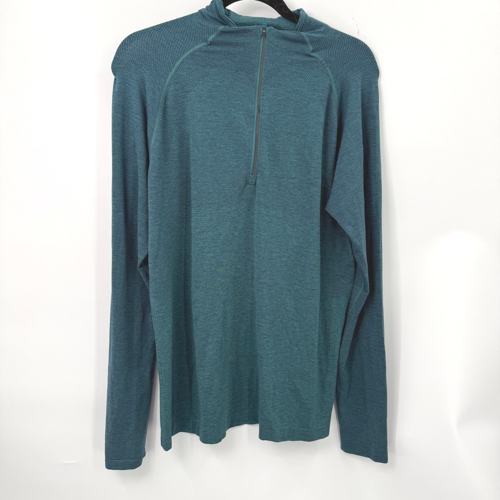 Lululemon Metal Vent Tech 1/2 Zip Pullover Mens L Teal‎ Gym Workout Athletic
